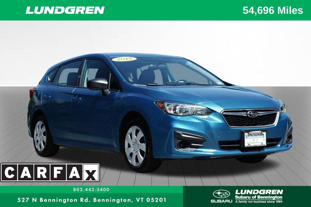 2018 Subaru Impreza 2.0i — Hatchback — 54,696 mi — Bennington, VT