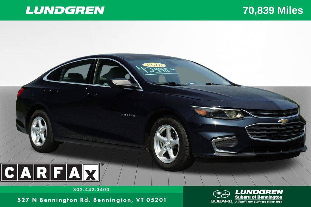 2018 Chevrolet Malibu LS — Sedan — 70,799 mi — Bennington, VT
