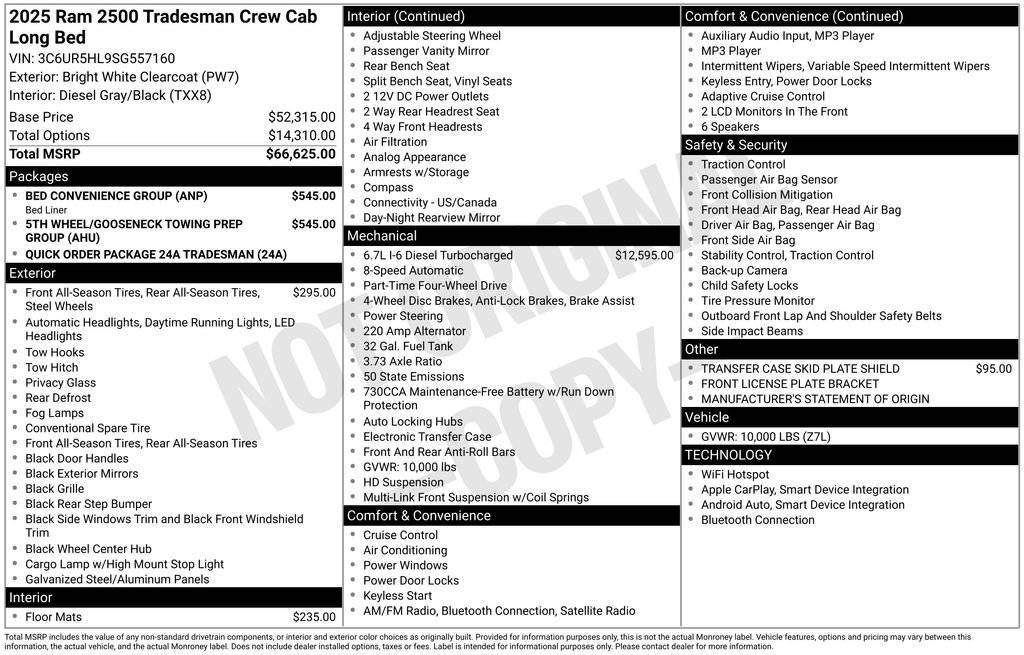2025 Ram 2500 Tradesman — Pickup Truck — 14,703 mi — Egg Harbor Township, NJ