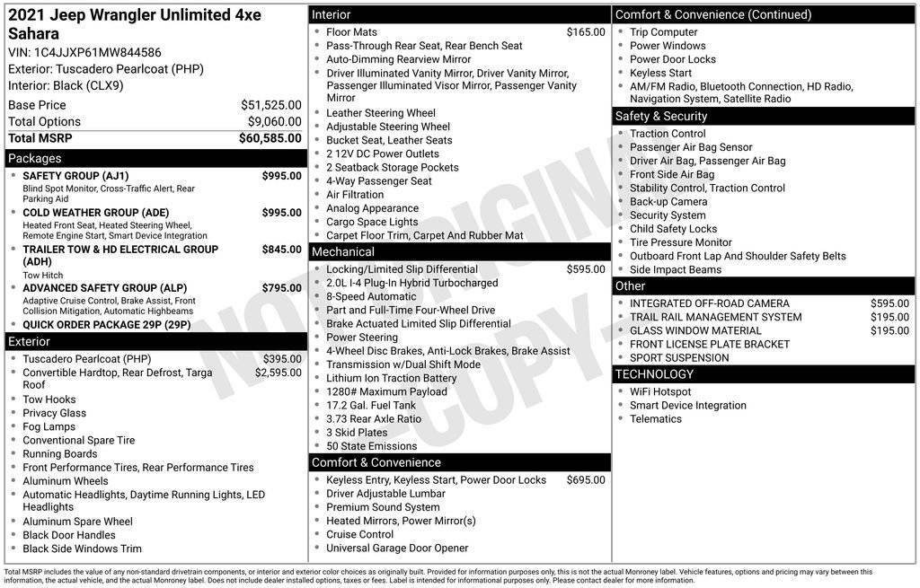 2021 Jeep Wrangler Sahara 4xe — SUV — 46,364 mi — Egg Harbor Township, NJ