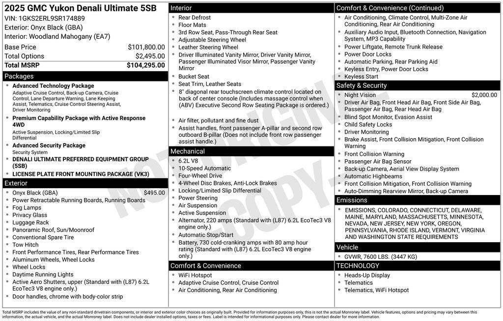2025 GMC Yukon Denali Ultimate — SUV — 7,040 mi — Egg Harbor Township, NJ