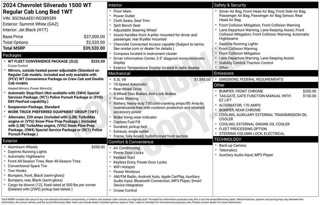 2024 Chevrolet Silverado 1500 WT — Pickup Truck — 20,281 mi — Egg Harbor Township, NJ