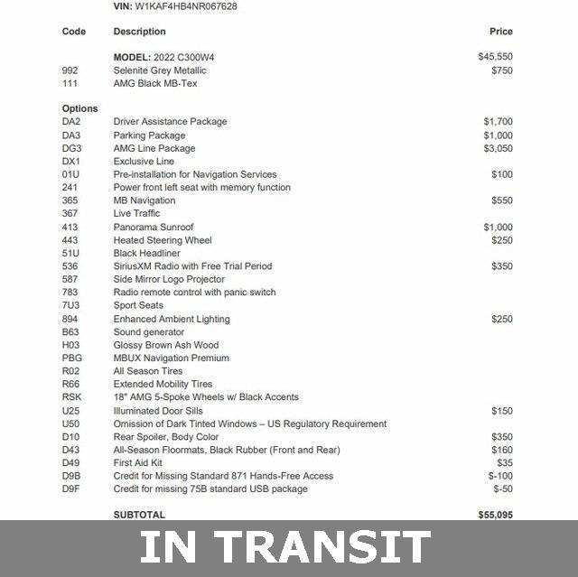 2022 Mercedes-Benz C-Class C 300 — Sedan — 37,168 mi — Silver Spring, MD