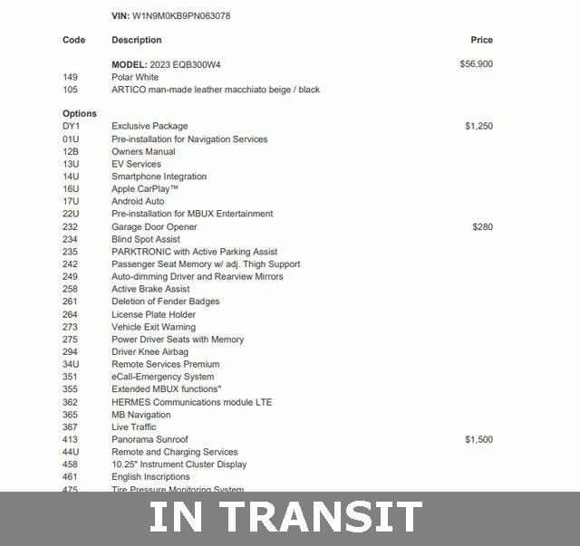 2023 Mercedes-Benz EQB EQB 300 — SUV — 21,491 mi — Silver Spring, MD