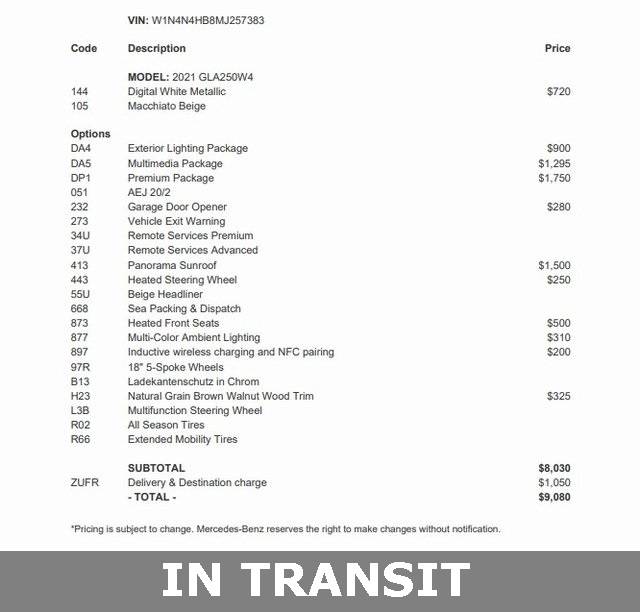 2021 Mercedes-Benz GLA GLA 250 — SUV — 42,581 mi — Silver Spring, MD