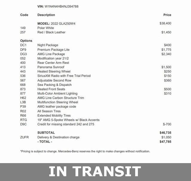 2022 Mercedes-Benz GLA GLA 250 — SUV — 23,263 mi — Silver Spring, MD