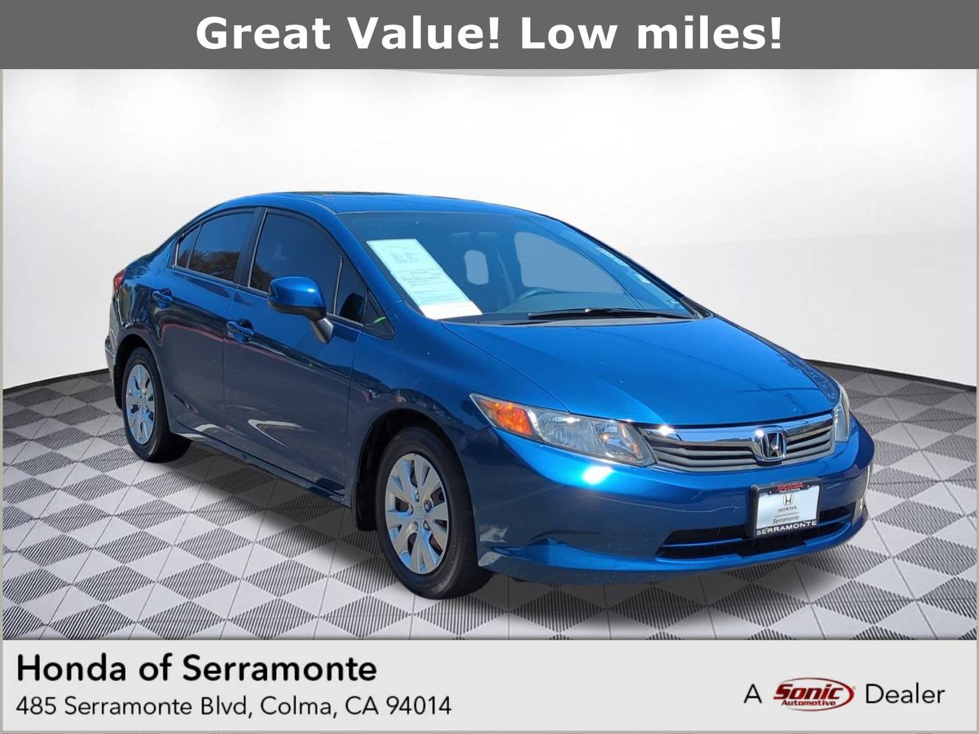 2012 Honda Civic LX — Sedan — 81,550 mi — Colma, CA