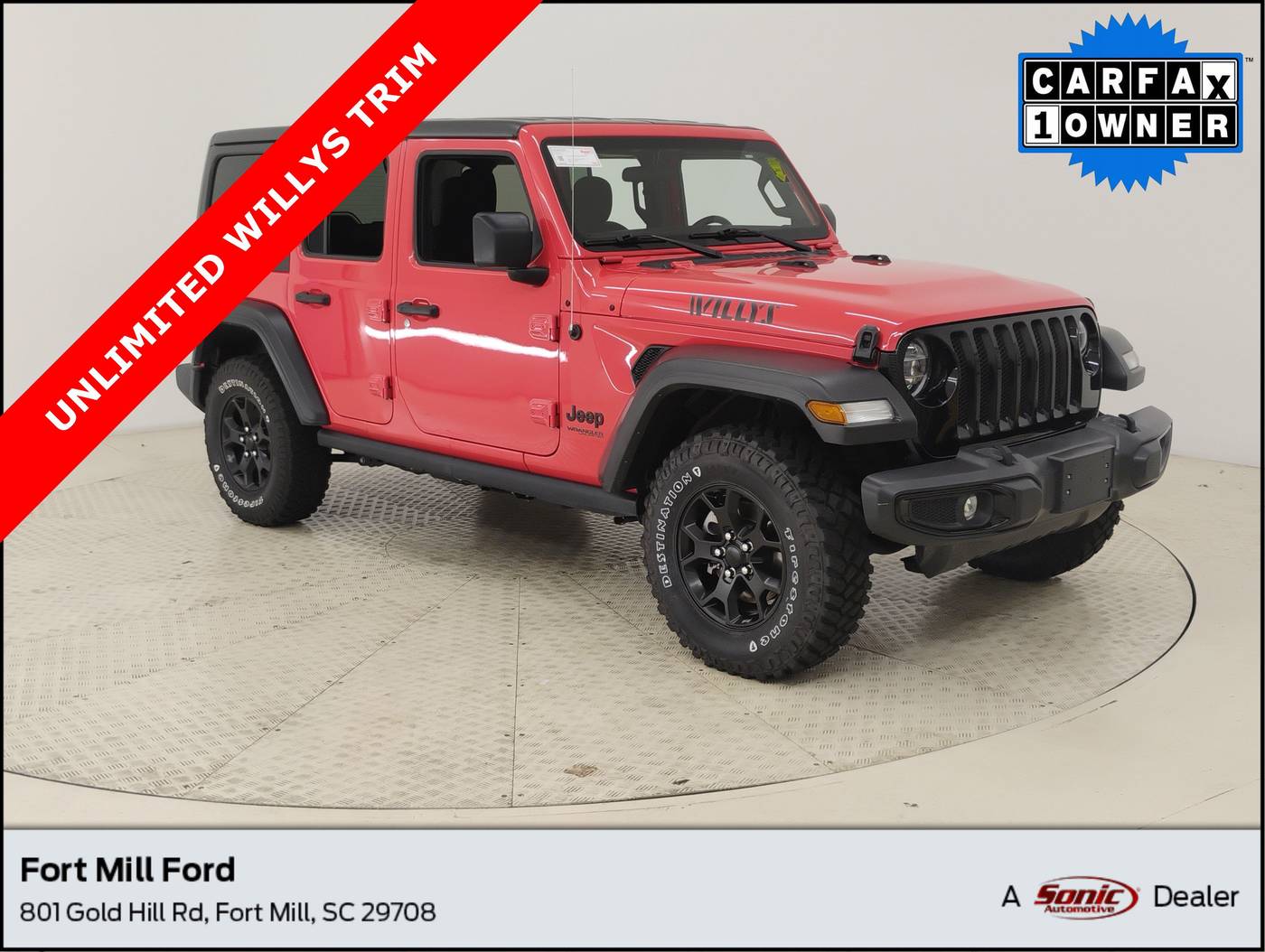 2021 Jeep Wrangler Willys — SUV — 33,758 mi — Fort Mill, SC
