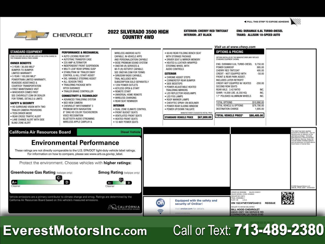 2022 Chevrolet Silverado 3500HD High Country — Pickup Truck — 123,700 mi — Houston, TX