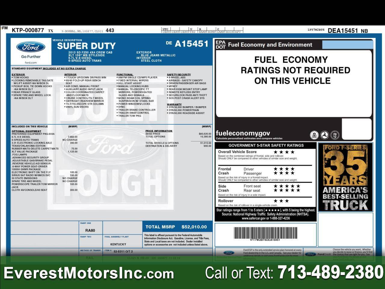 2013 Ford Super Duty F-250 XLT — Pickup Truck — 82,870 mi — Houston, TX
