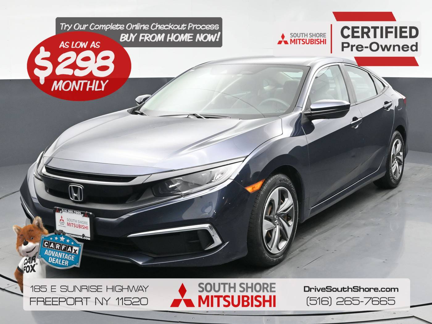 2020 Honda Civic LX — Sedan — 50,424 mi — Freeport, NY