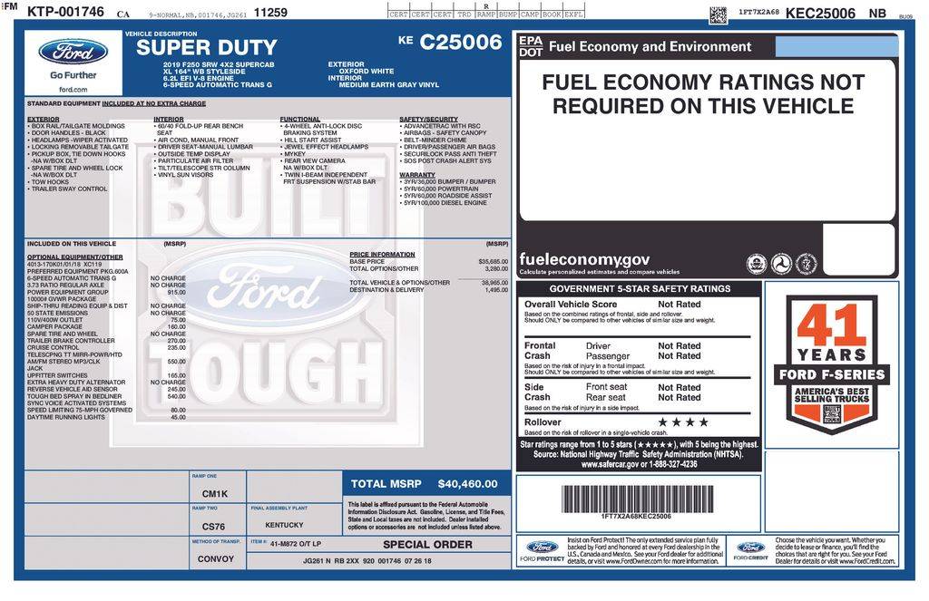 2019 Ford Super Duty F-250 XL — Pickup Truck — 116,696 mi — Santa Clara, CA