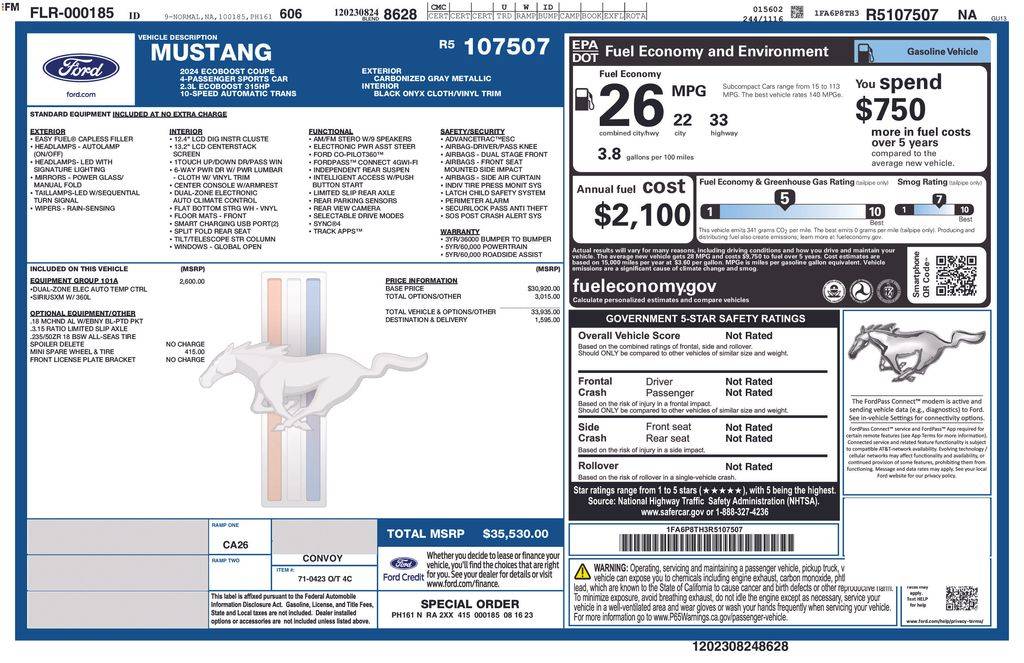 2024 Ford Mustang EcoBoost — Coupe — 39,813 mi — Santa Clara, CA