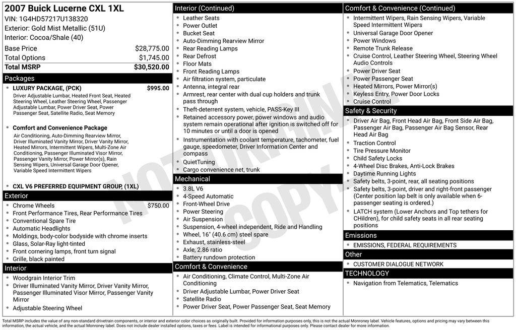 2007 Buick Lucerne CXL — Sedan — 73,915 mi — Santa Clara, CA