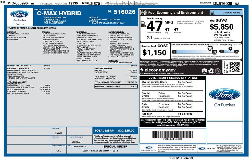 2013 Ford C-Max Hybrid SEL — Sedan — 87,578 mi — Santa Clara, CA