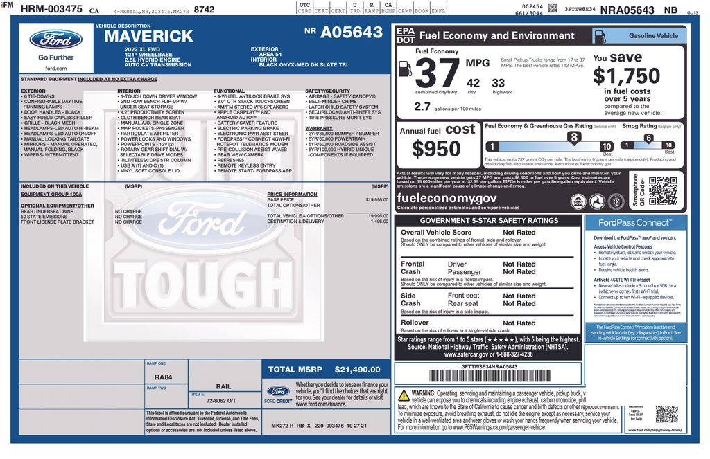 2022 Ford Maverick XL — Pickup Truck — 29,246 mi — Santa Clara, CA