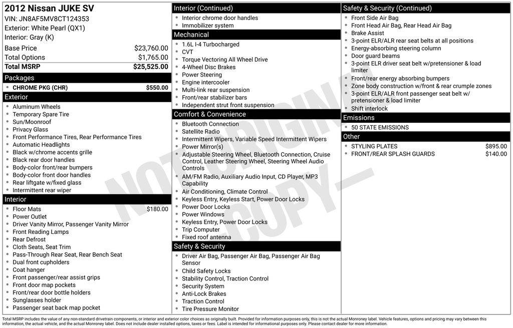 2012 Nissan JUKE SV — SUV — 116,236 mi — Santa Clara, CA