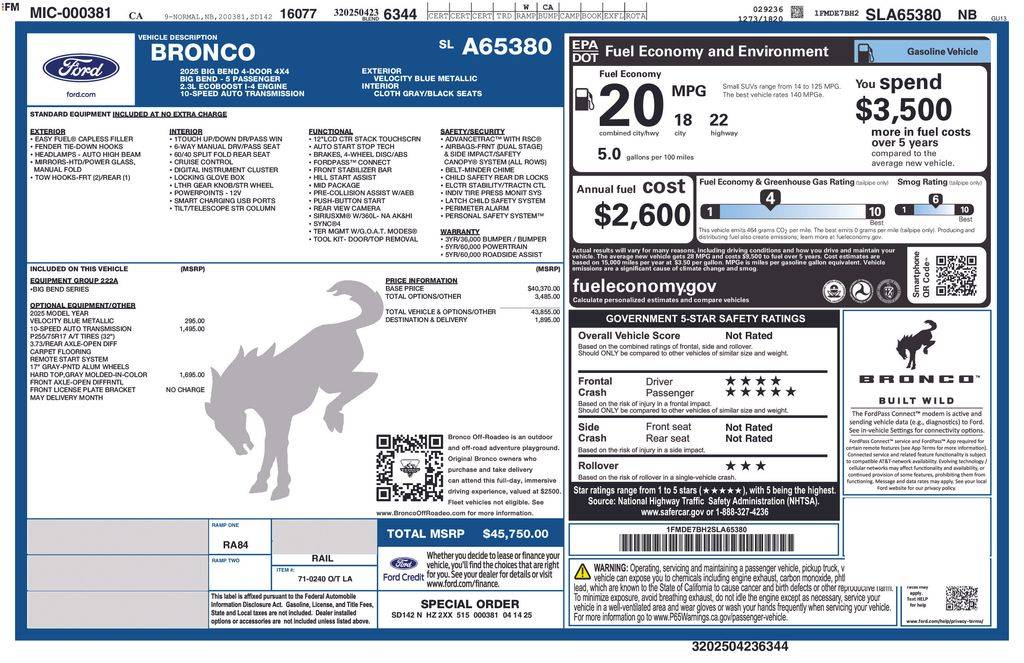 2025 Ford Bronco Big Bend