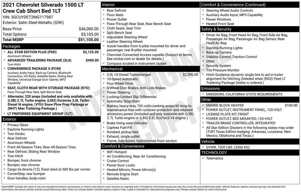 2021 Chevrolet Silverado 1500 LT — Pickup Truck — 151,617 mi — Santa Clara, CA