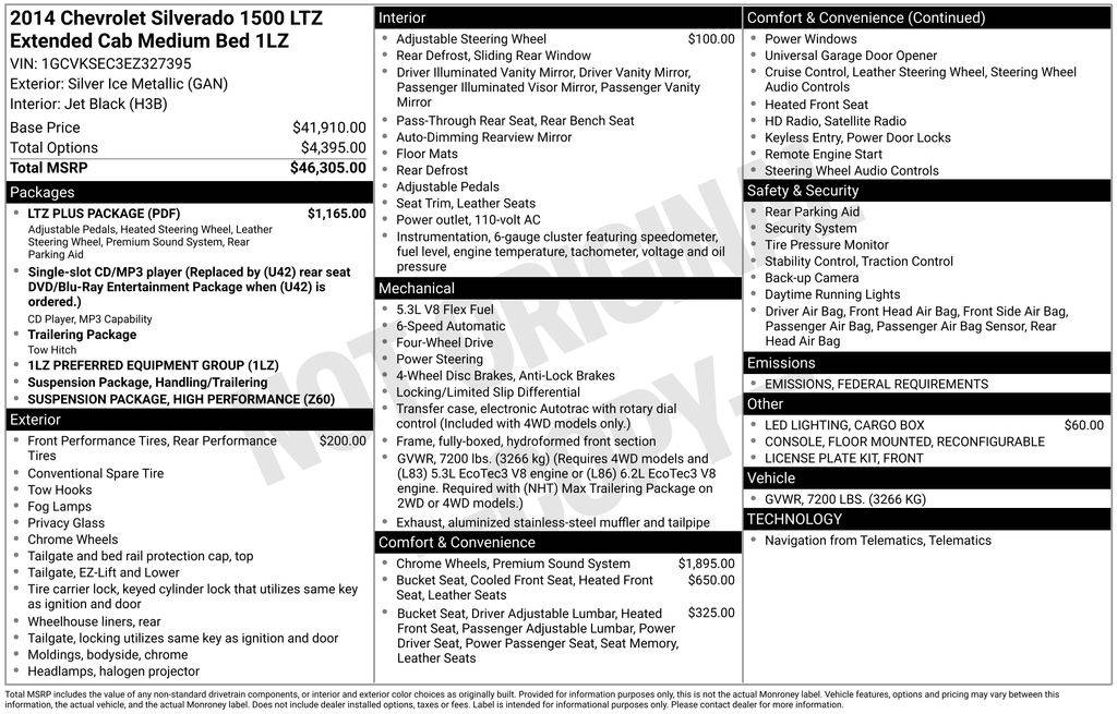 2014 Chevrolet Silverado 1500 LTZ — Pickup Truck — 47,630 mi — Santa Clara, CA