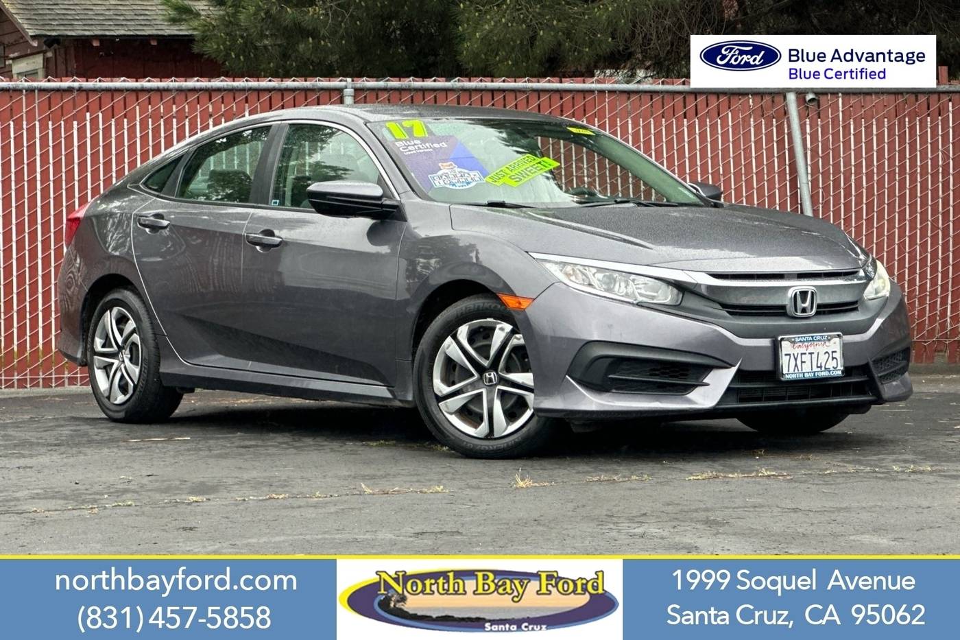 2017 Honda Civic LX — Sedan — 90,533 mi — Santa Cruz, CA