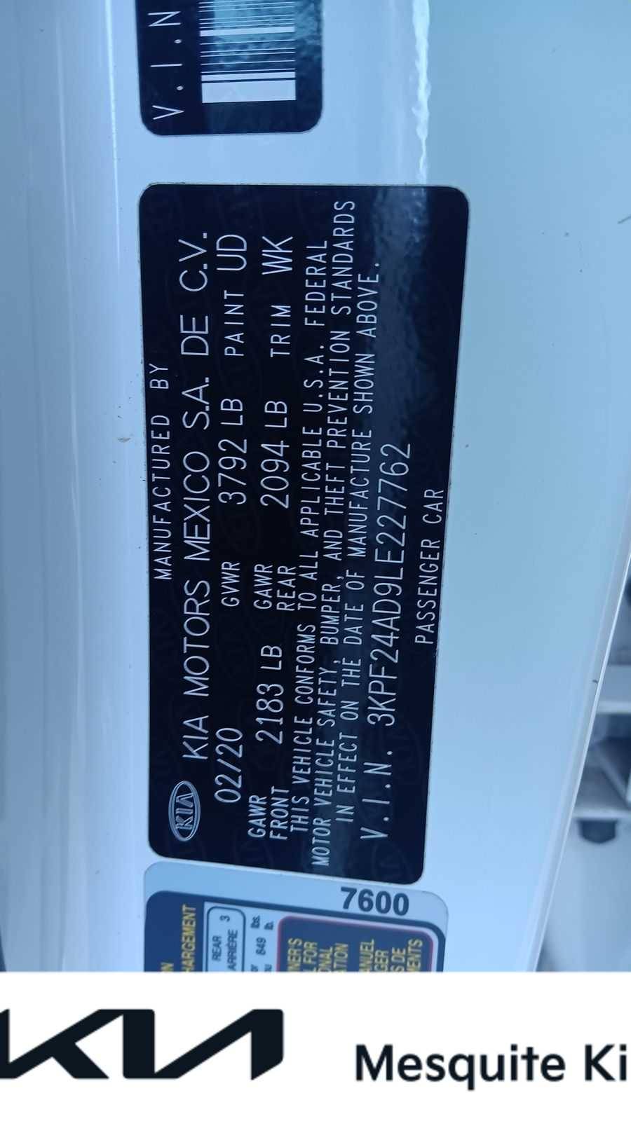 2020 Kia Forte FE