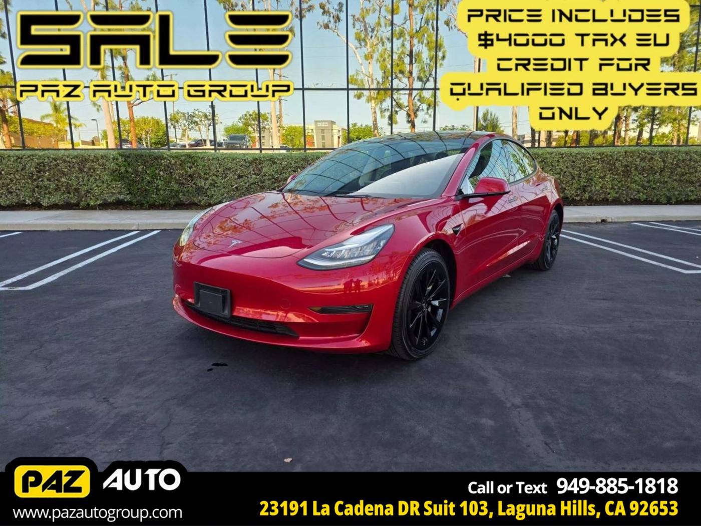 2022 Tesla Model 3 Standard Range Plus — Sedan — 26,935 mi — Laguna Hills, CA