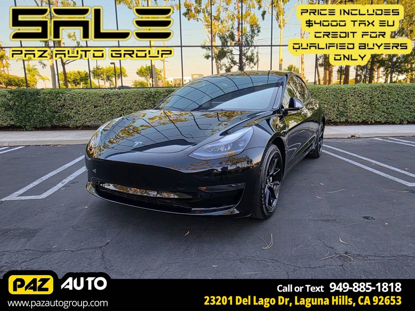 2022 Tesla Model 3 Standard Range Plus — Sedan — 33,587 mi — Laguna Hills, CA