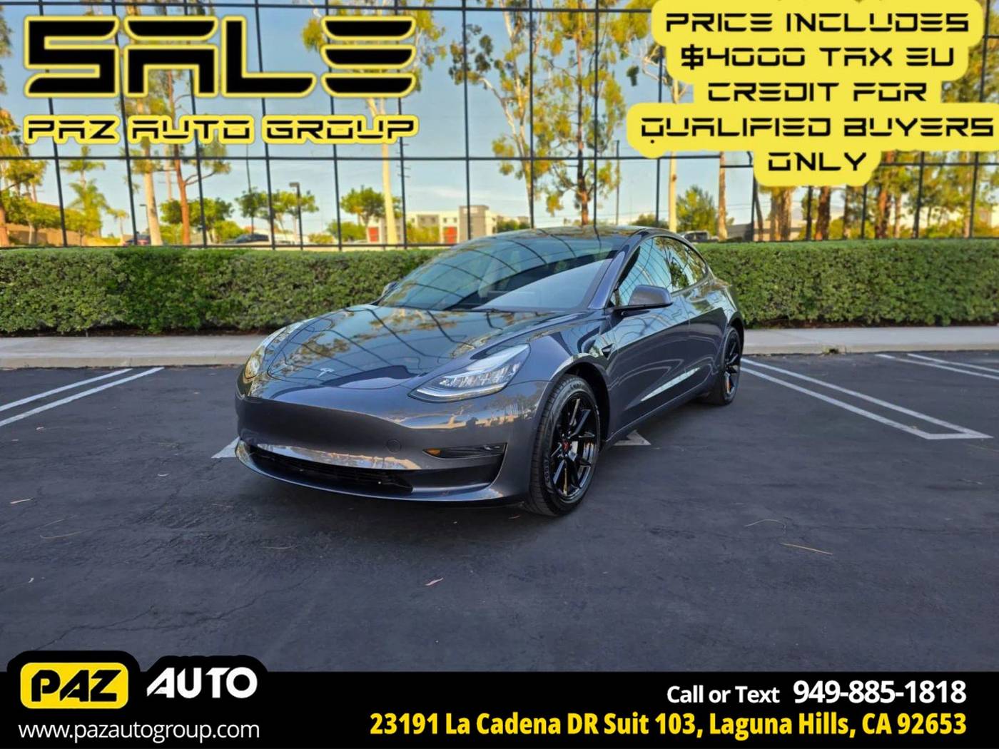 2022 Tesla Model 3 Standard Range Plus — Sedan — 37,966 mi — Laguna Hills, CA