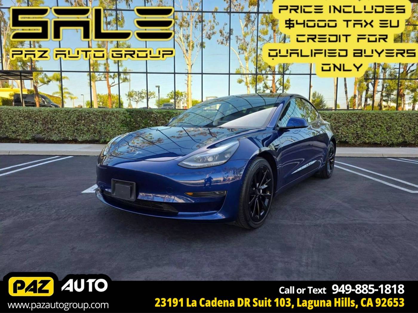 2022 Tesla Model 3 Standard Range Plus — Sedan — 33,960 mi — Laguna Hills, CA