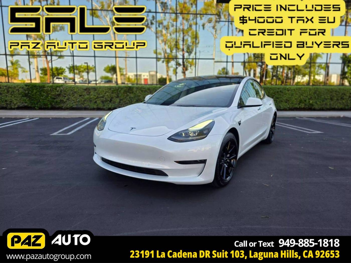 2022 Tesla Model 3 Standard Range Plus — Sedan — 34,738 mi — Laguna Hills, CA