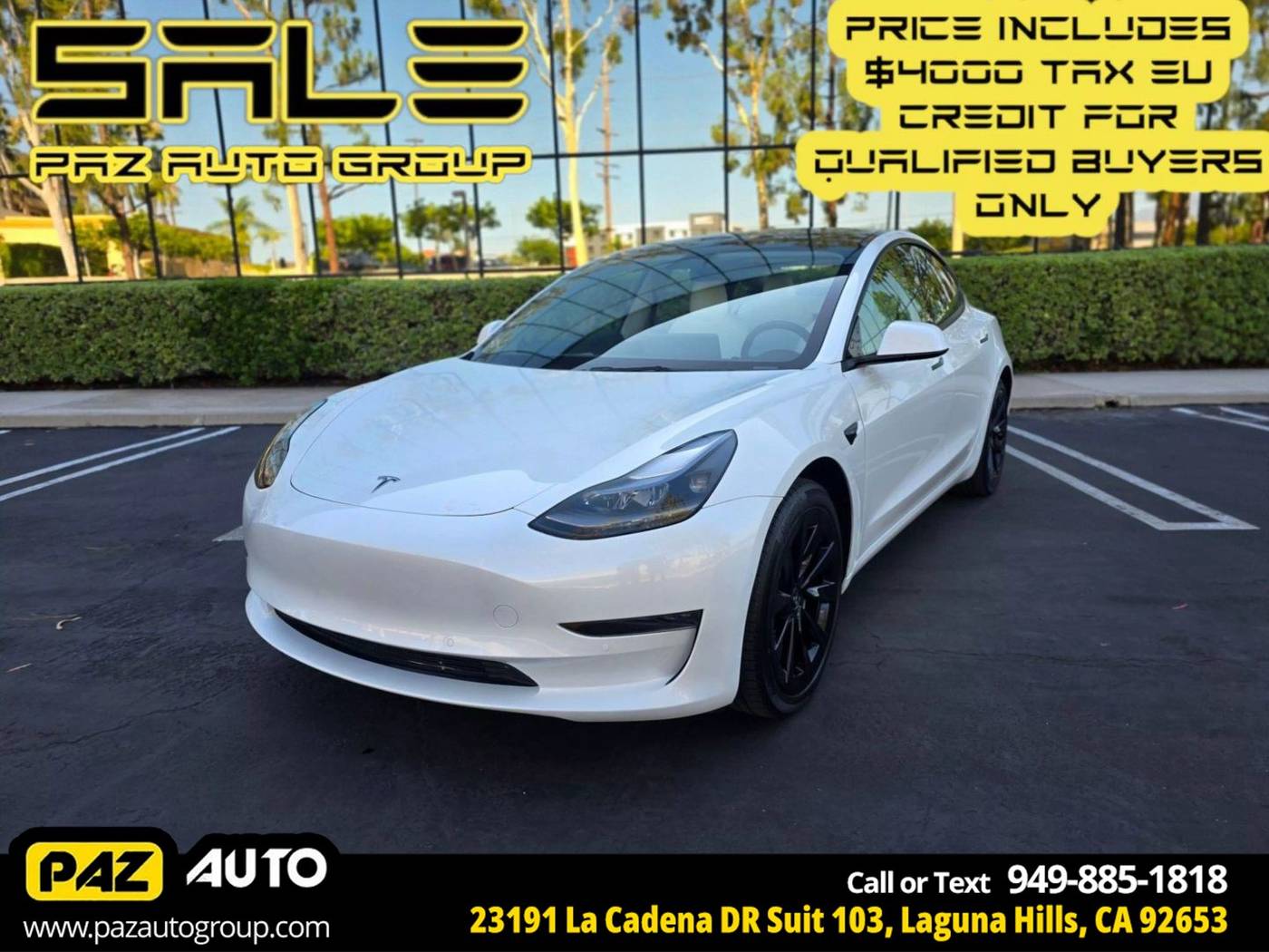 2022 Tesla Model 3 Standard Range Plus — Sedan — 28,343 mi — Laguna Hills, CA