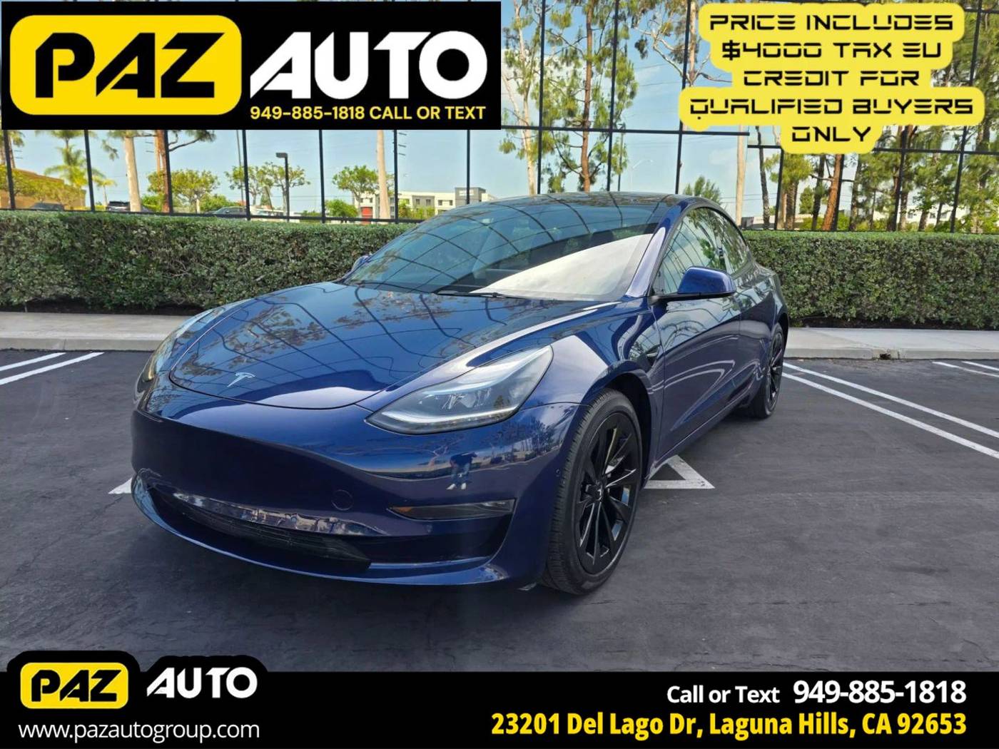 2022 Tesla Model 3 Standard Range Plus — Sedan — 11,725 mi — Laguna Hills, CA