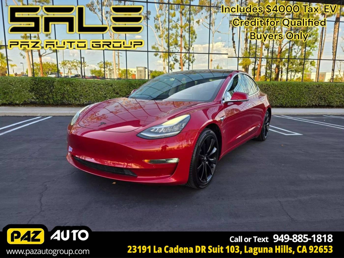 2018 Tesla Model 3 Long Range — Sedan — 59,908 mi — Laguna Hills, CA