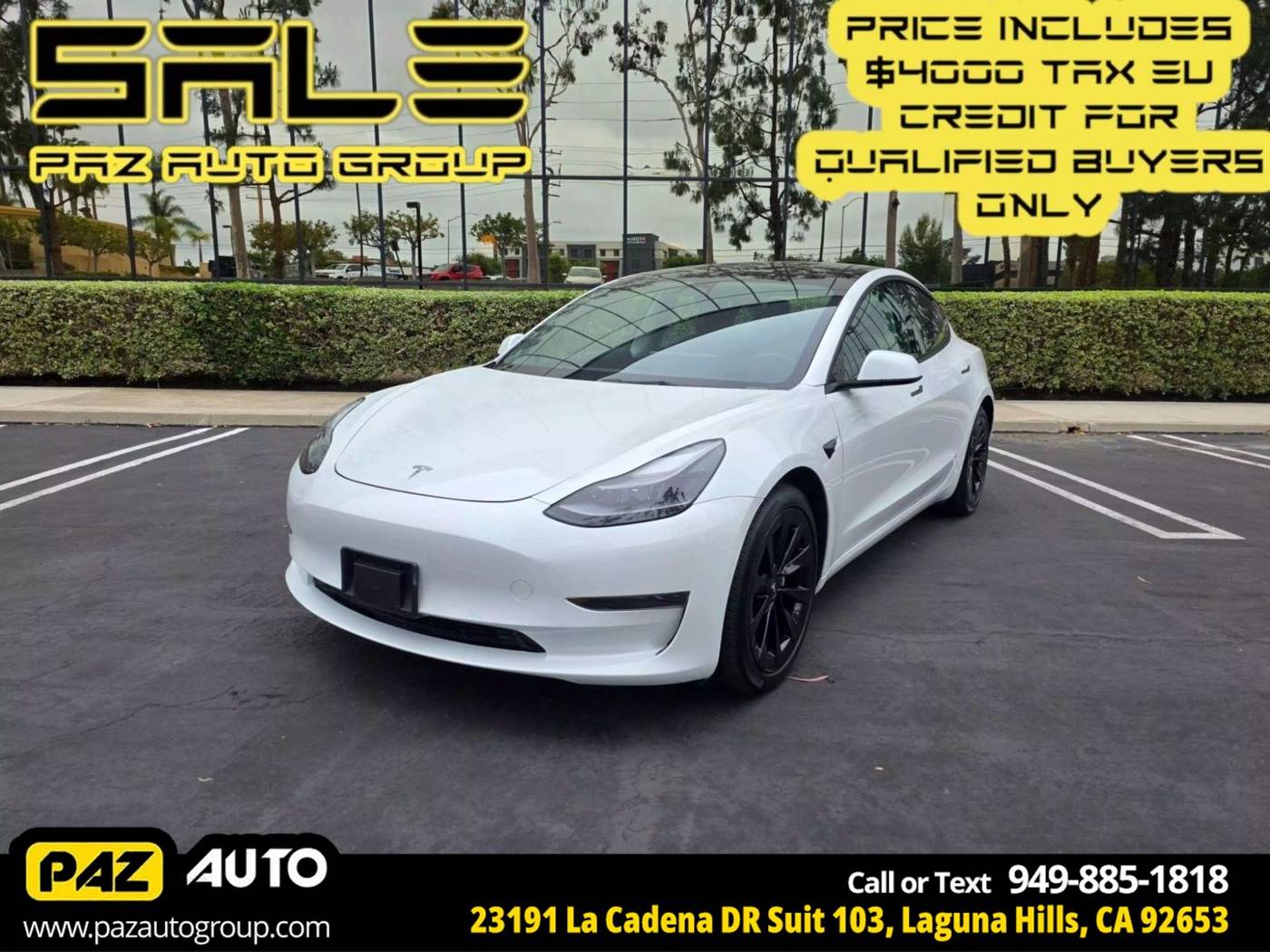 2022 Tesla Model 3 Standard Range Plus — Sedan — 24,079 mi — Laguna Hills, CA