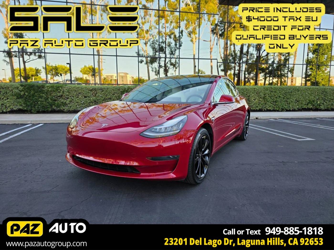 2020 Tesla Model 3 Standard Range — Sedan — 55,959 mi — Laguna Hills, CA
