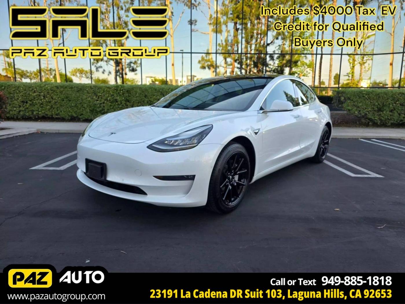 2019 Tesla Model 3 Standard Range Plus — Sedan — 64,873 mi — Laguna Hills, CA