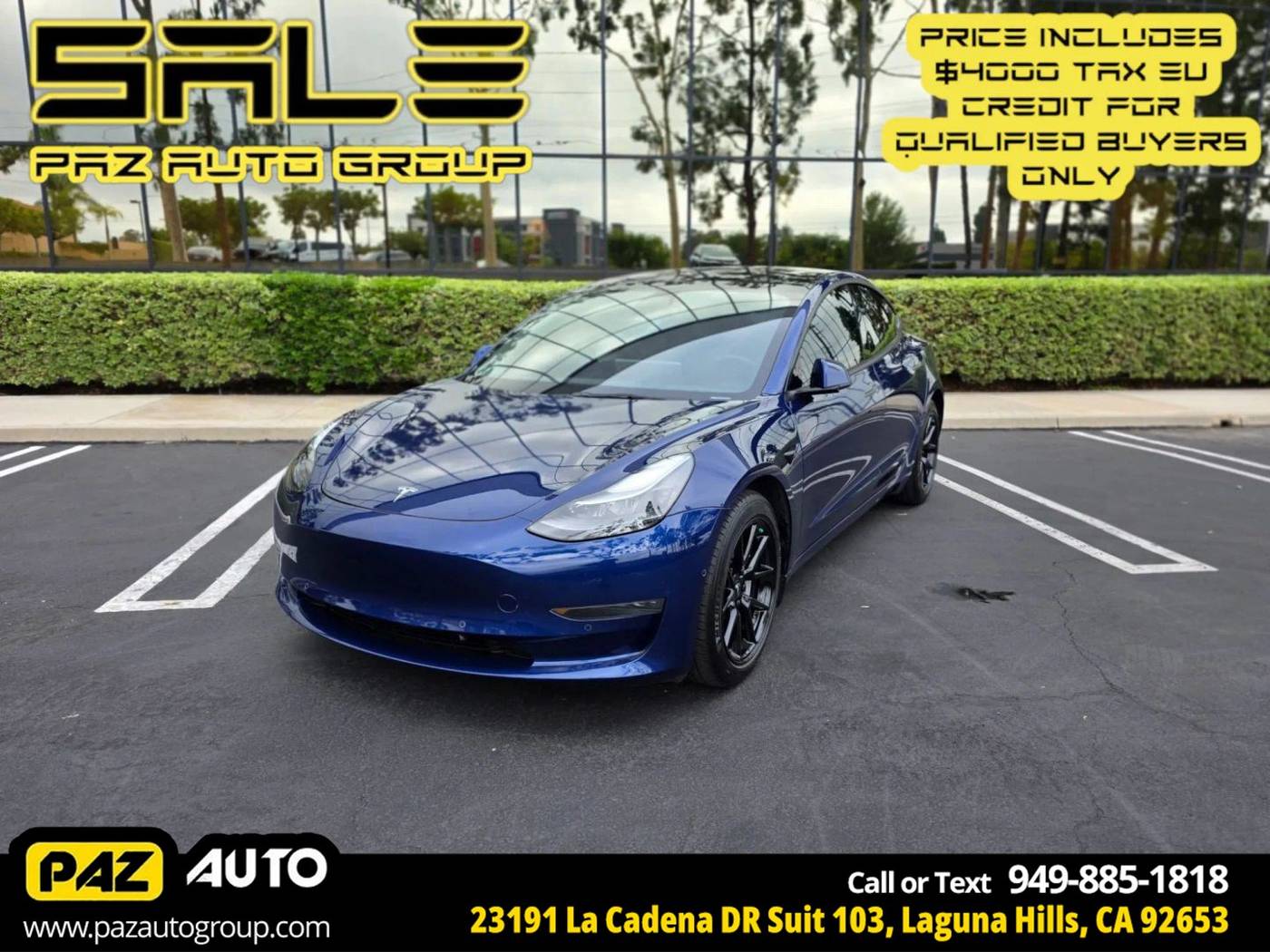 2022 Tesla Model 3 Standard Range Plus — Sedan — 41,229 mi — Laguna Hills, CA