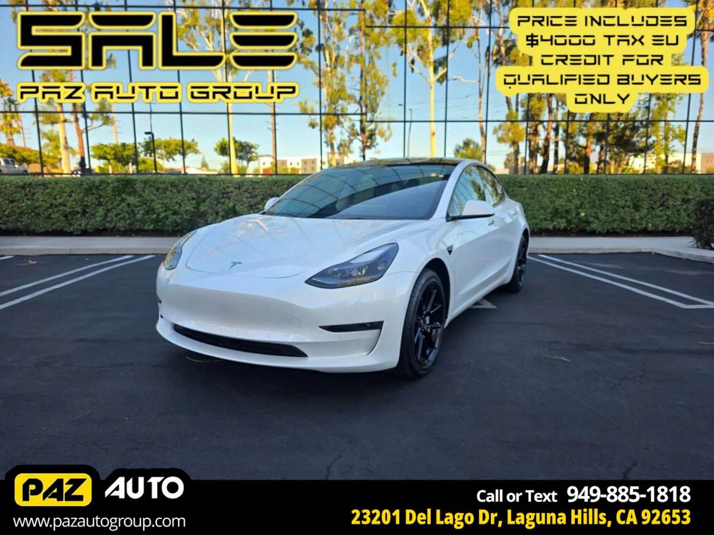2022 Tesla Model 3 Standard Range Plus — Sedan — 40,455 mi — Laguna Hills, CA