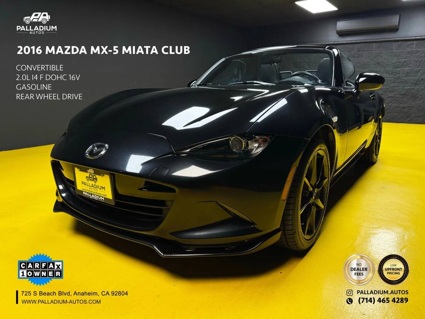 2016 Mazda MX-5 Miata Club — Convertible — 115,715 mi — S Anaheim, CA