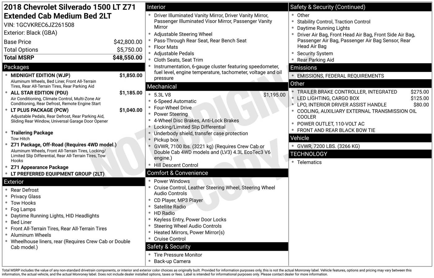 2018 Chevrolet Silverado 1500 LT — Pickup Truck — 62,244 mi — Chesterton, IN