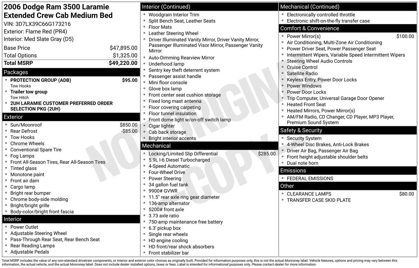 2006 Dodge Ram 3500 SLT — Pickup Truck — 226,645 mi — Chesterton, IN
