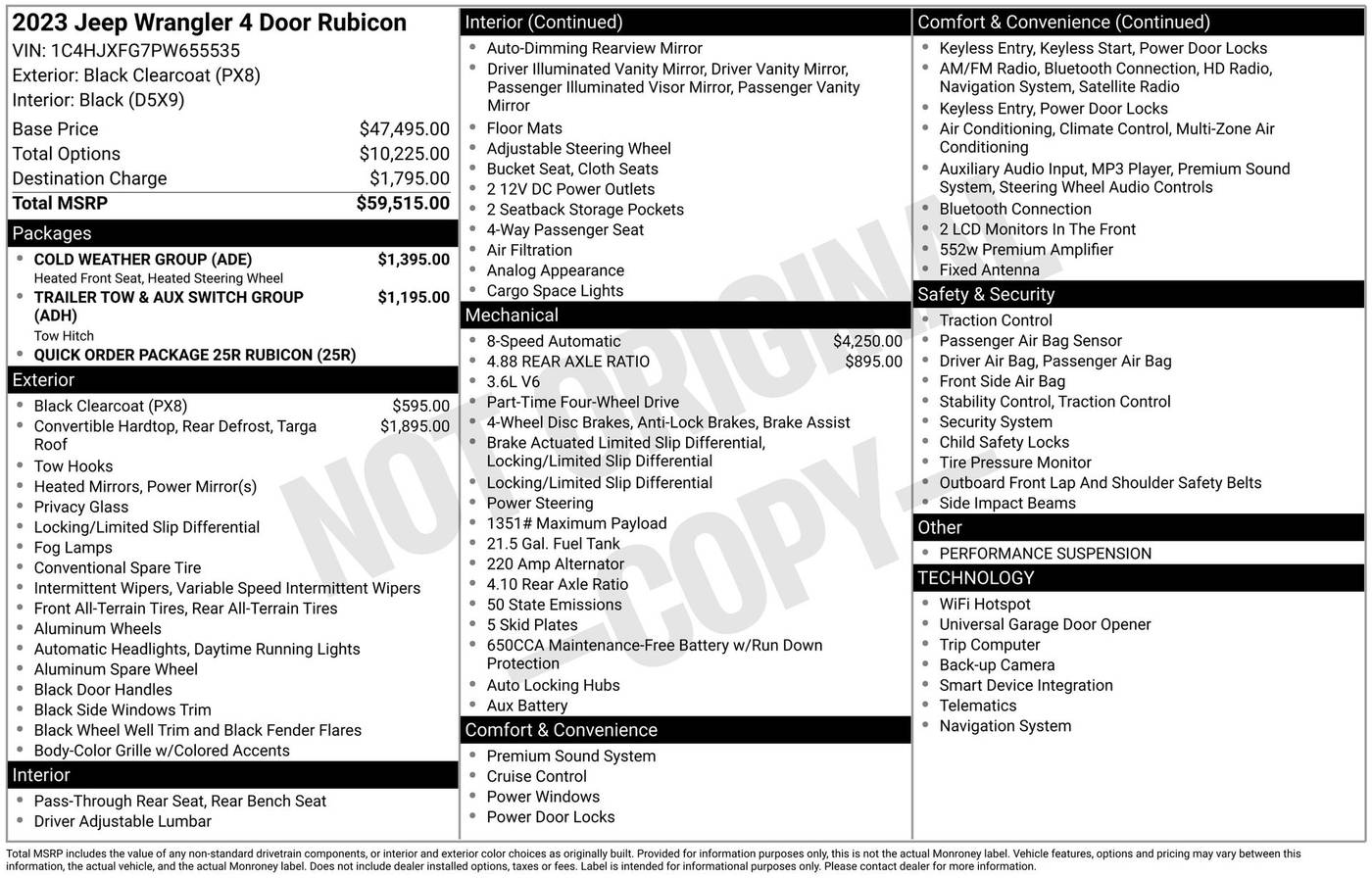 2023 Jeep Wrangler Rubicon — SUV — 22,187 mi — Chesterton, IN