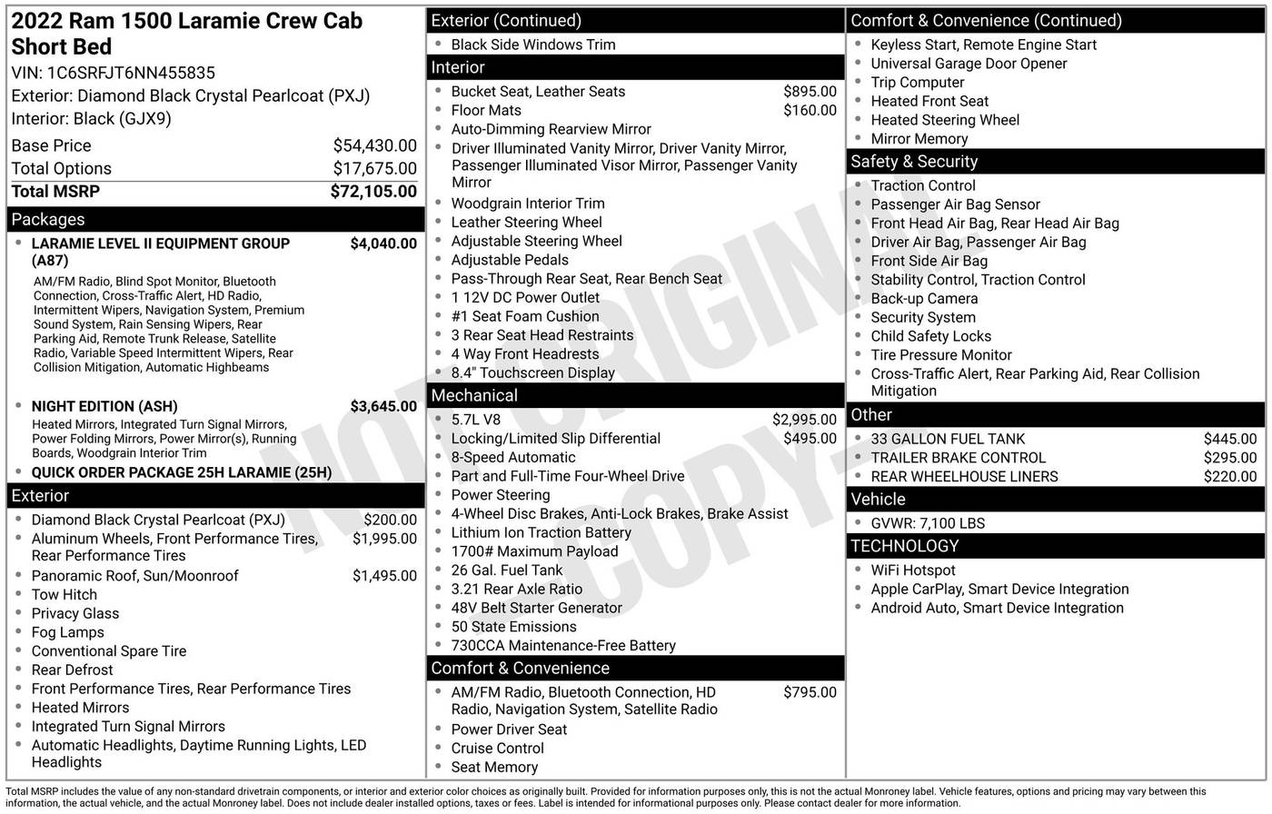 2022 Ram 1500 Laramie — Pickup Truck — 29,325 mi — Chesterton, IN