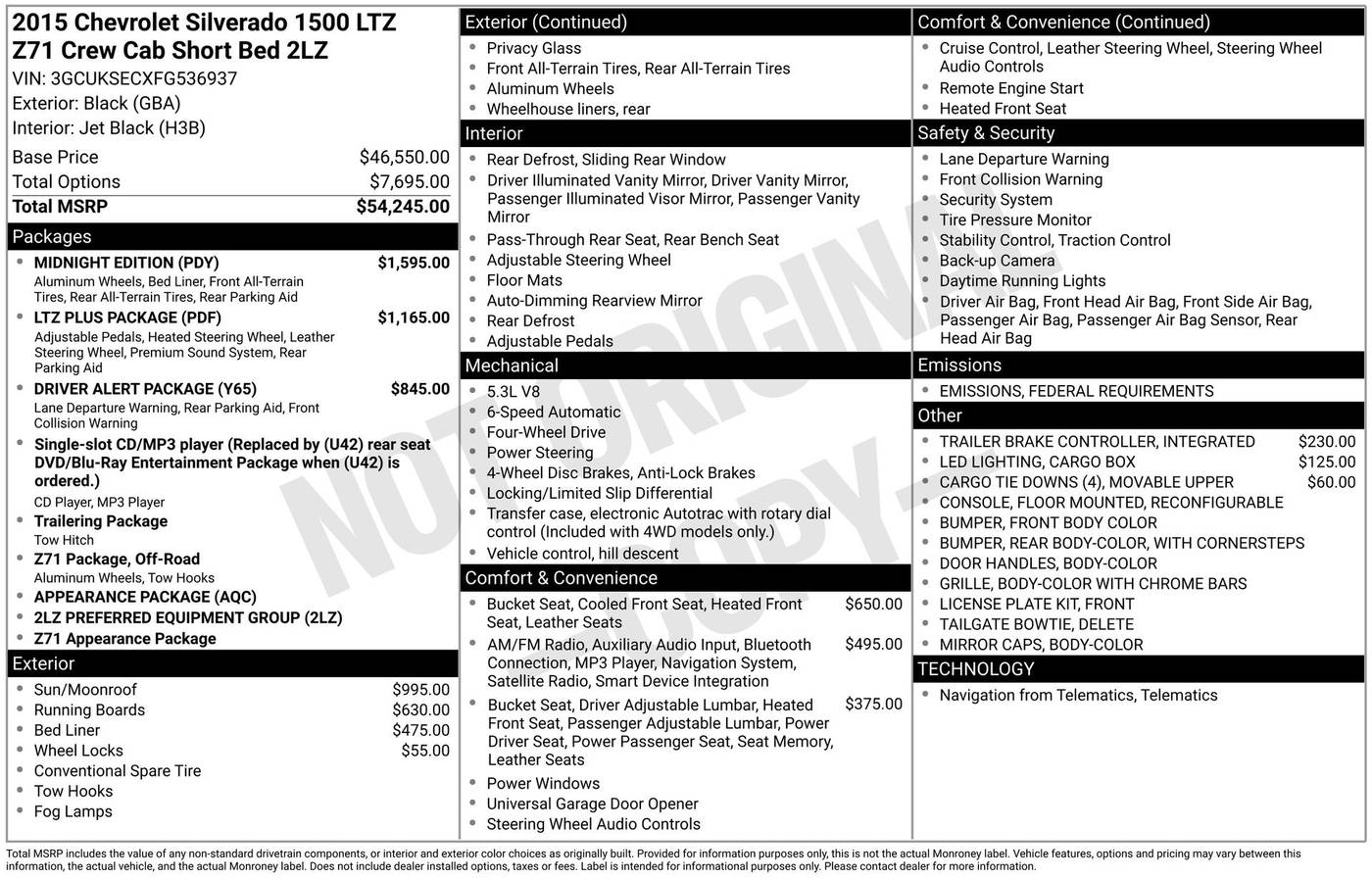2015 Chevrolet Silverado 1500 LTZ — Pickup Truck — 151,432 mi — Chesterton, IN