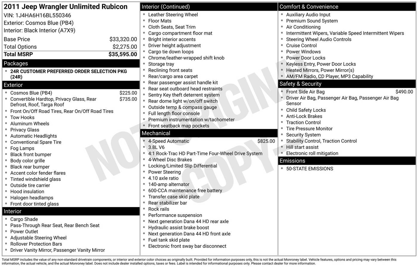 2011 Jeep Wrangler Rubicon — SUV — 170,797 mi — Chesterton, IN
