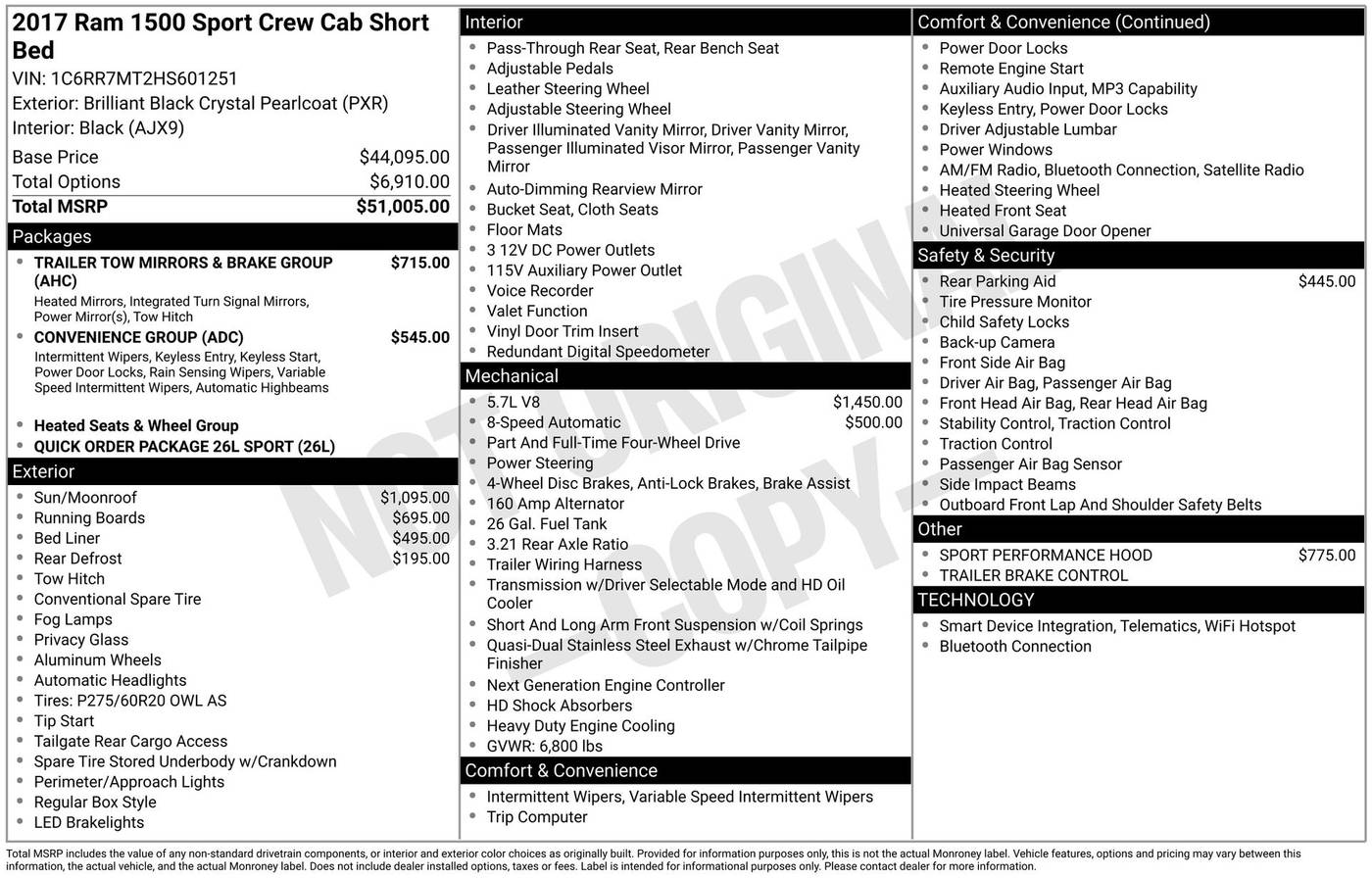 2017 Ram 1500 Sport — Pickup Truck — 204,135 mi — Chesterton, IN