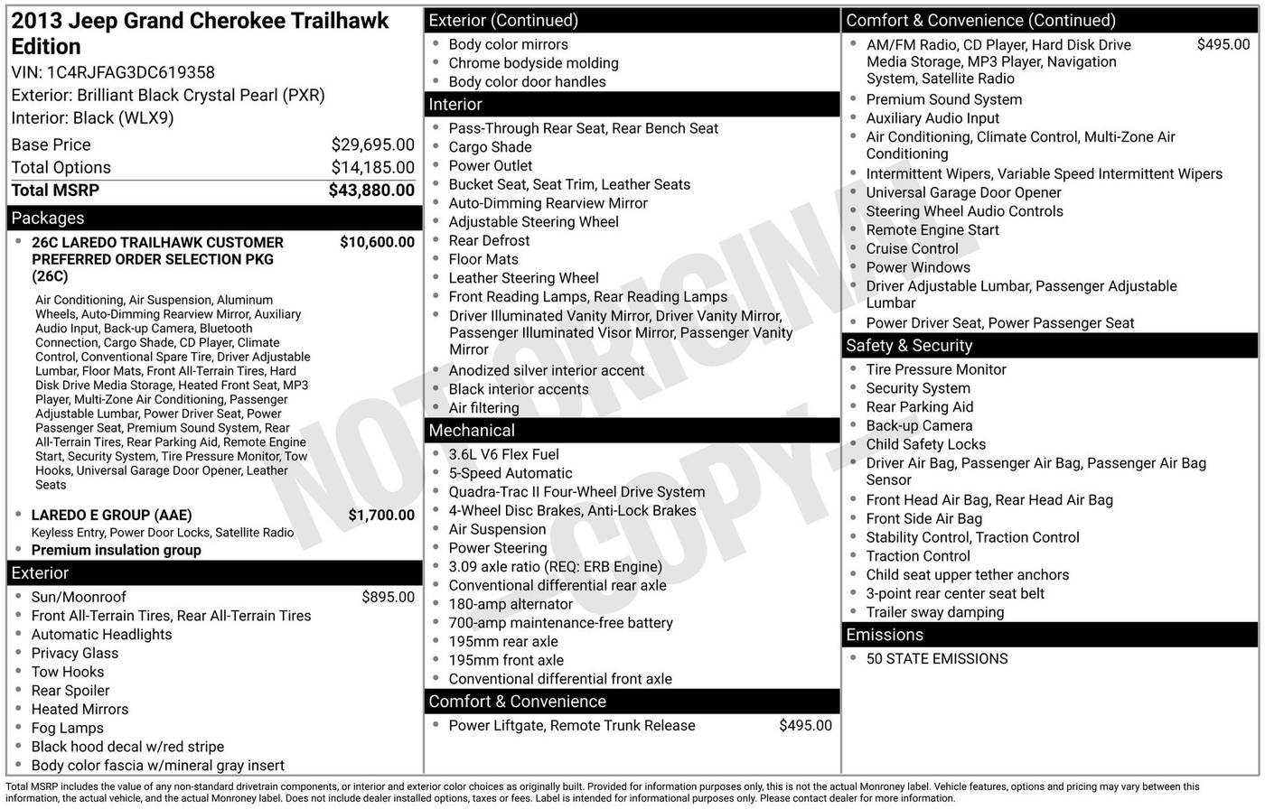 2013 Jeep Grand Cherokee Laredo Trailhawk — SUV — 130,462 mi — Chesterton, IN