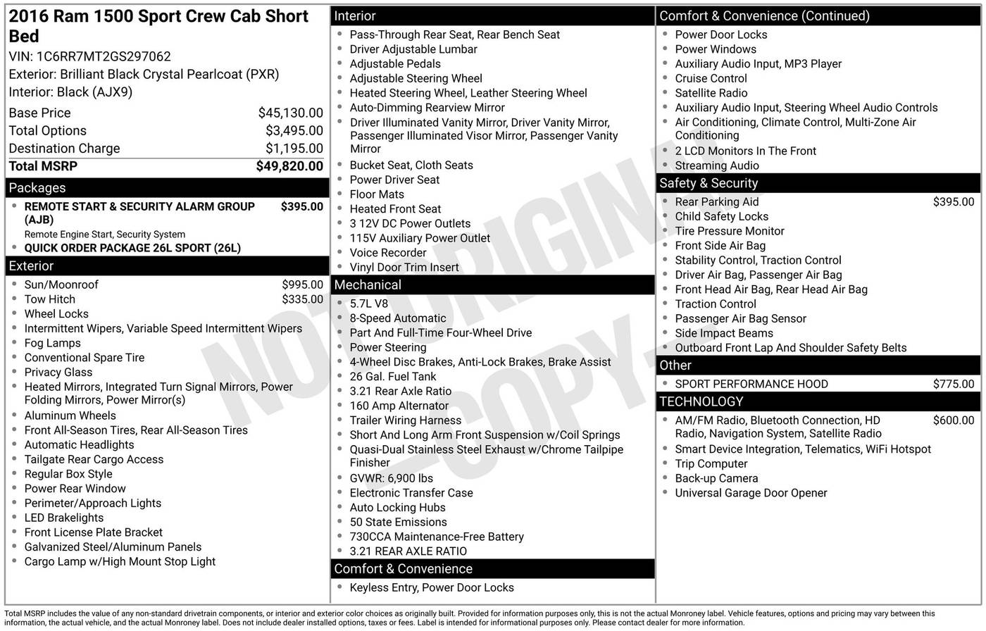 2016 Ram 1500 Sport — Pickup Truck — 203,063 mi — Chesterton, IN