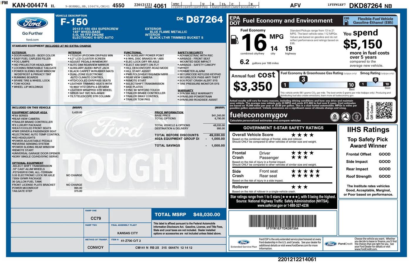 2013 Ford F-150 FX4 — Pickup Truck — 137,922 mi — Chesterton, IN